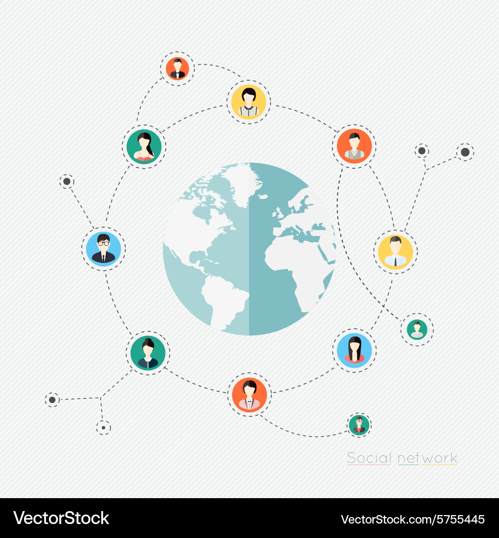 Concept for social network concepts web vector image