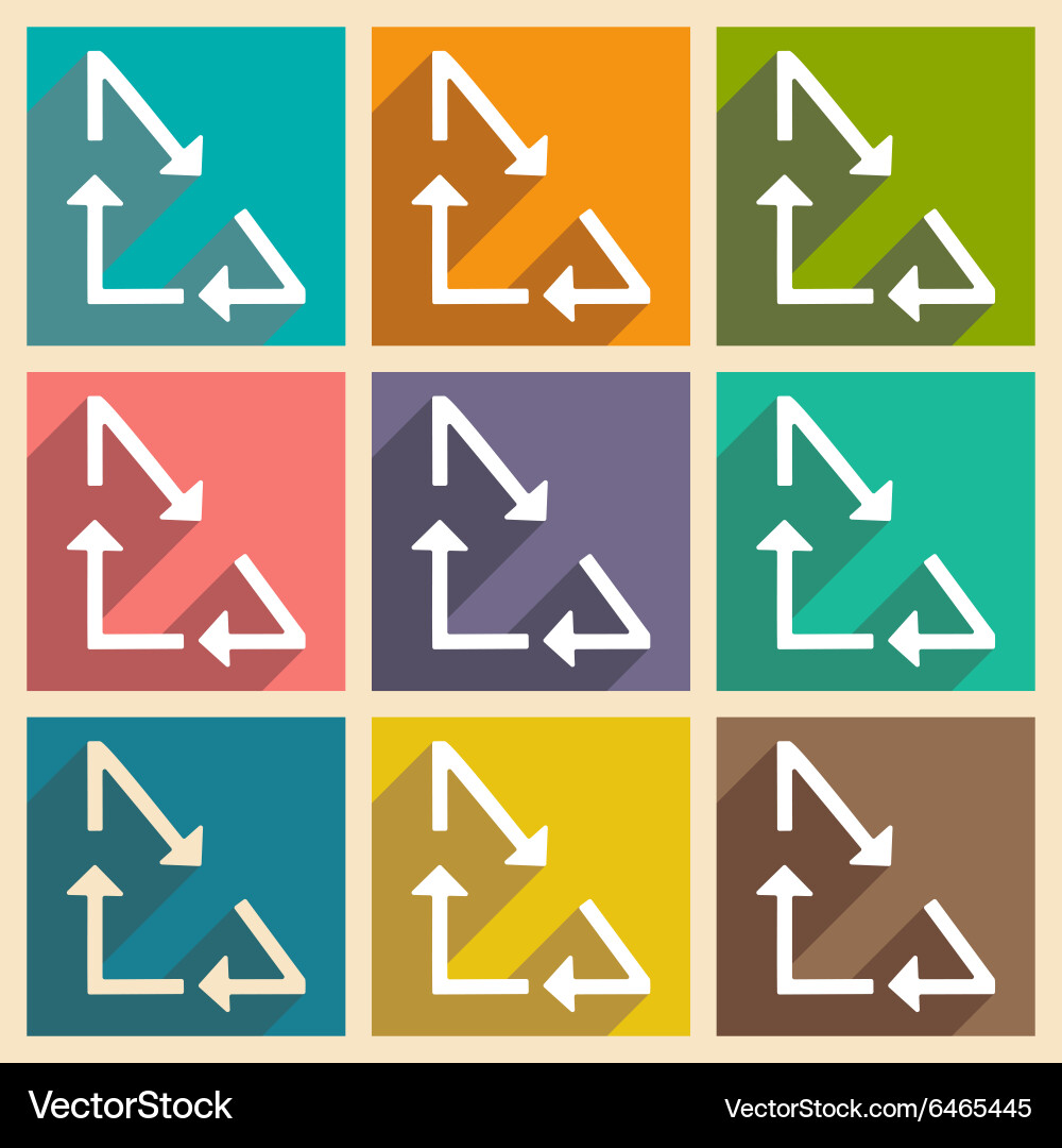 Flat with shadow concept and mobile application vector image