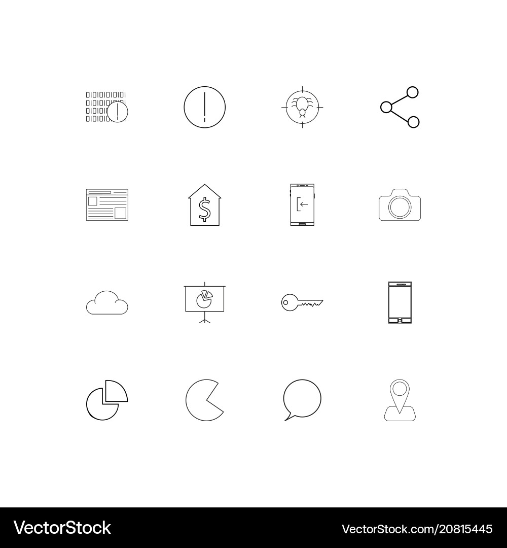 Internet of things linear thin icons set outlined Vector Image