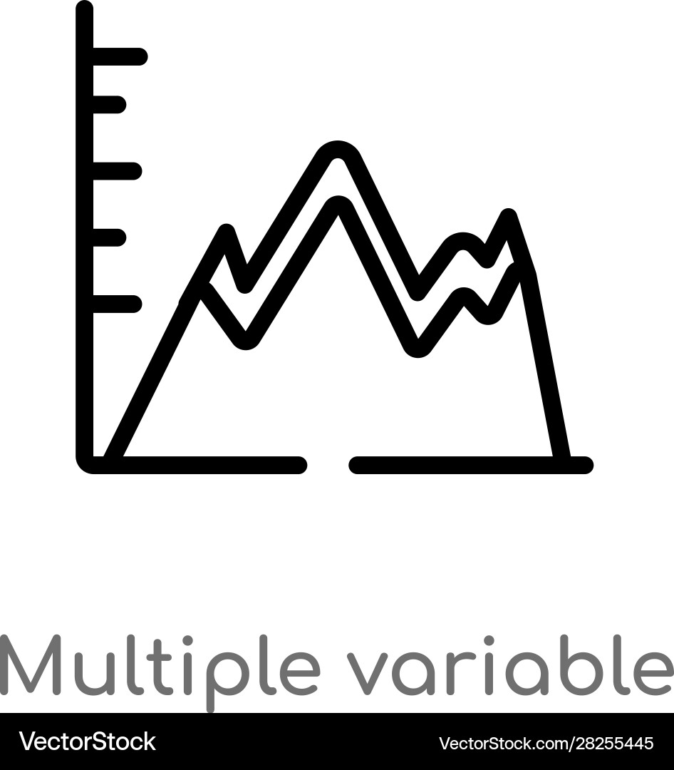 Outline multiple variable points line chart icon Vector Image
