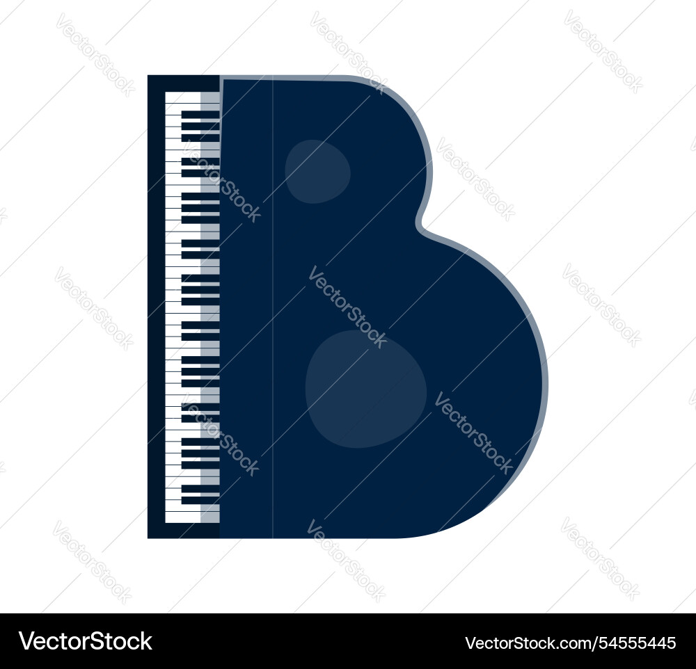 Piano musical instrument abc font b letter Piano musical instrument abc font b letter vector image
