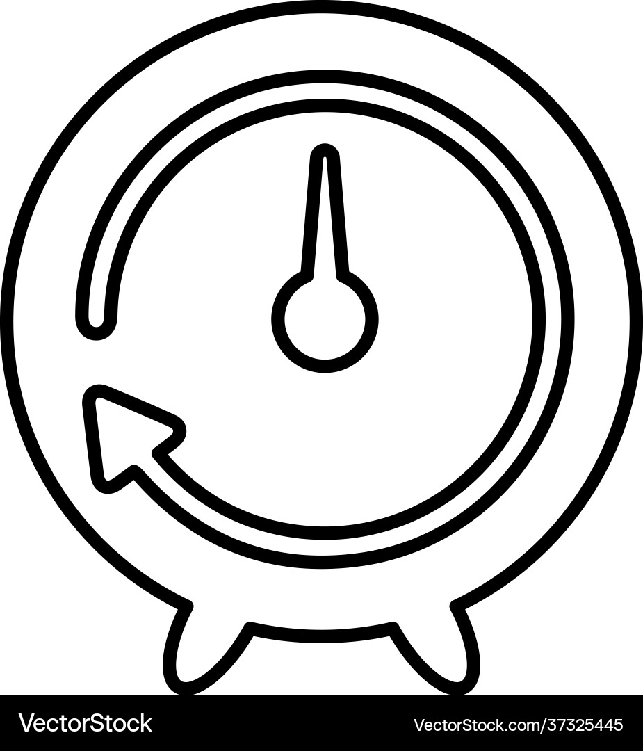 Repeat clock reload refresh time icon outline Vector Image