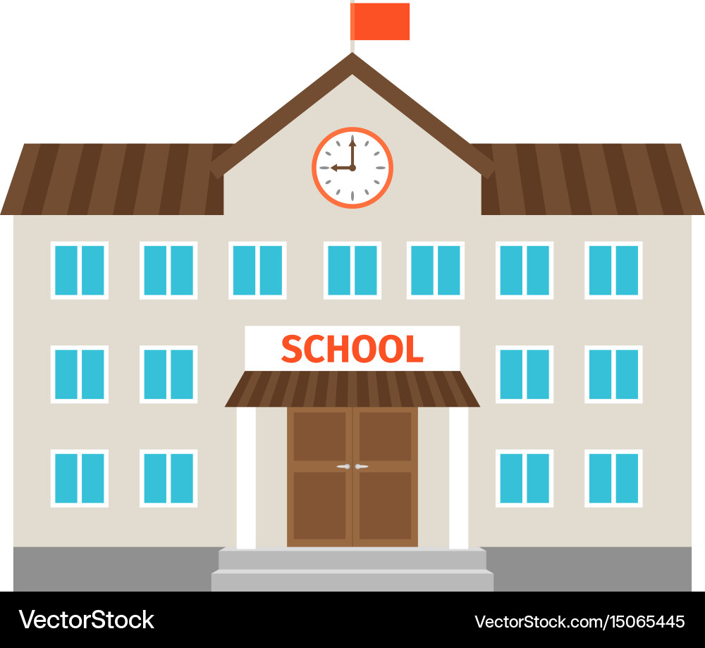 School flat building icon Royalty Free Vector Image