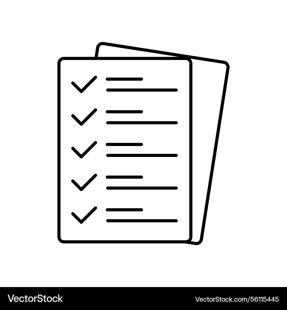 Simple outline of a checklist or to-do list icon Vector Image