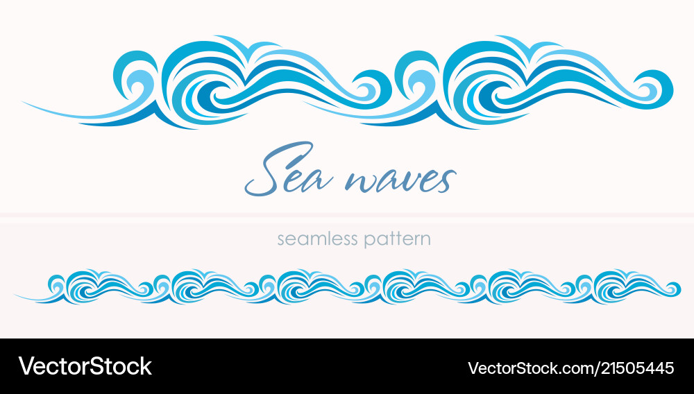 Stylized Ocean Wave Pattern Vector Image
