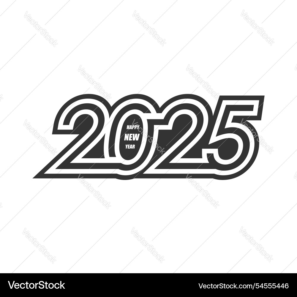 2025 new year calendar number and holiday greeting 2025 new year calendar number and holiday greeting vector image