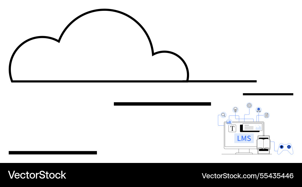 Cloud computing with learning management system Cloud computing with learning management system vector image