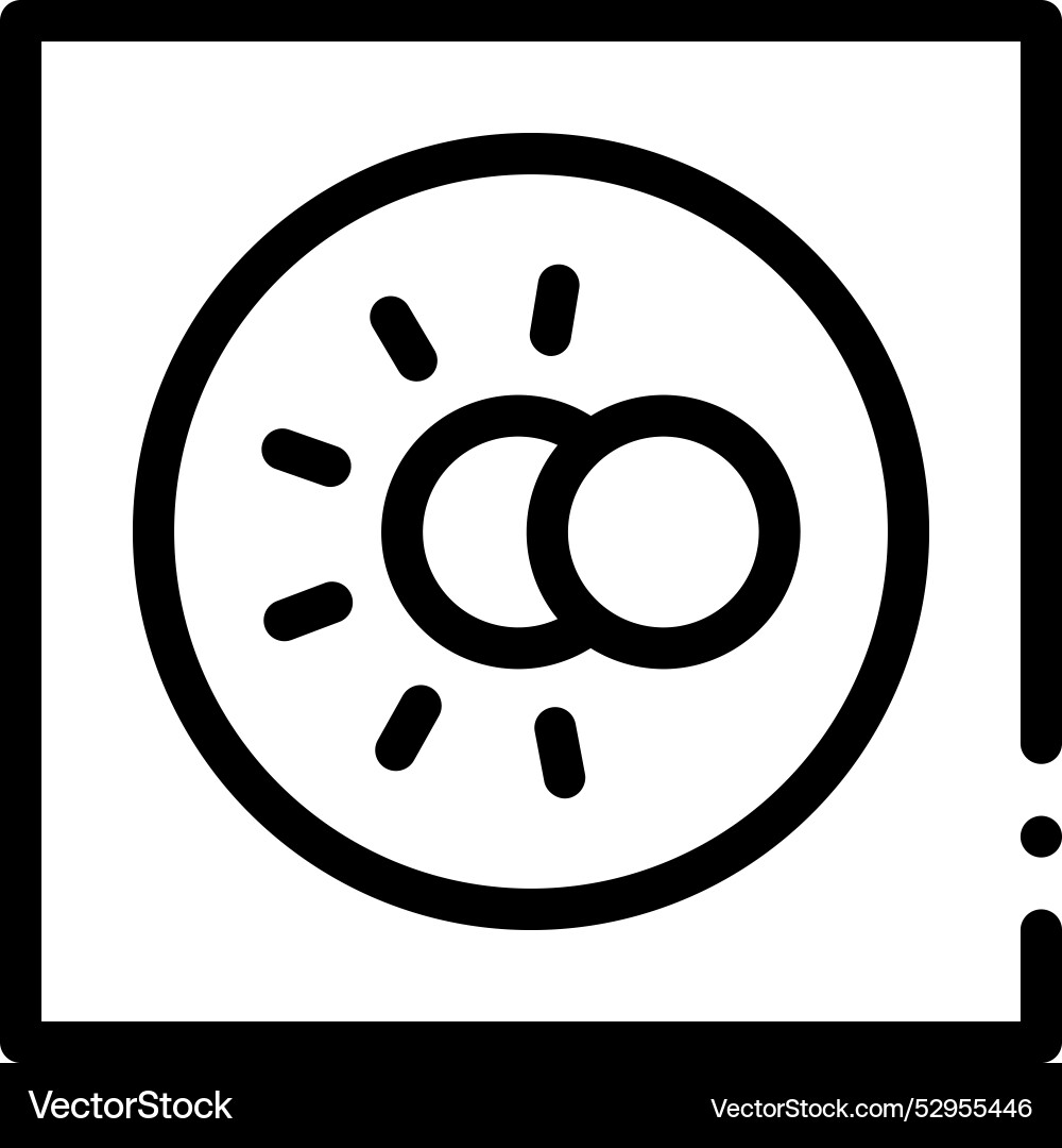 Dark mode icon thin linear style design isolated vector image