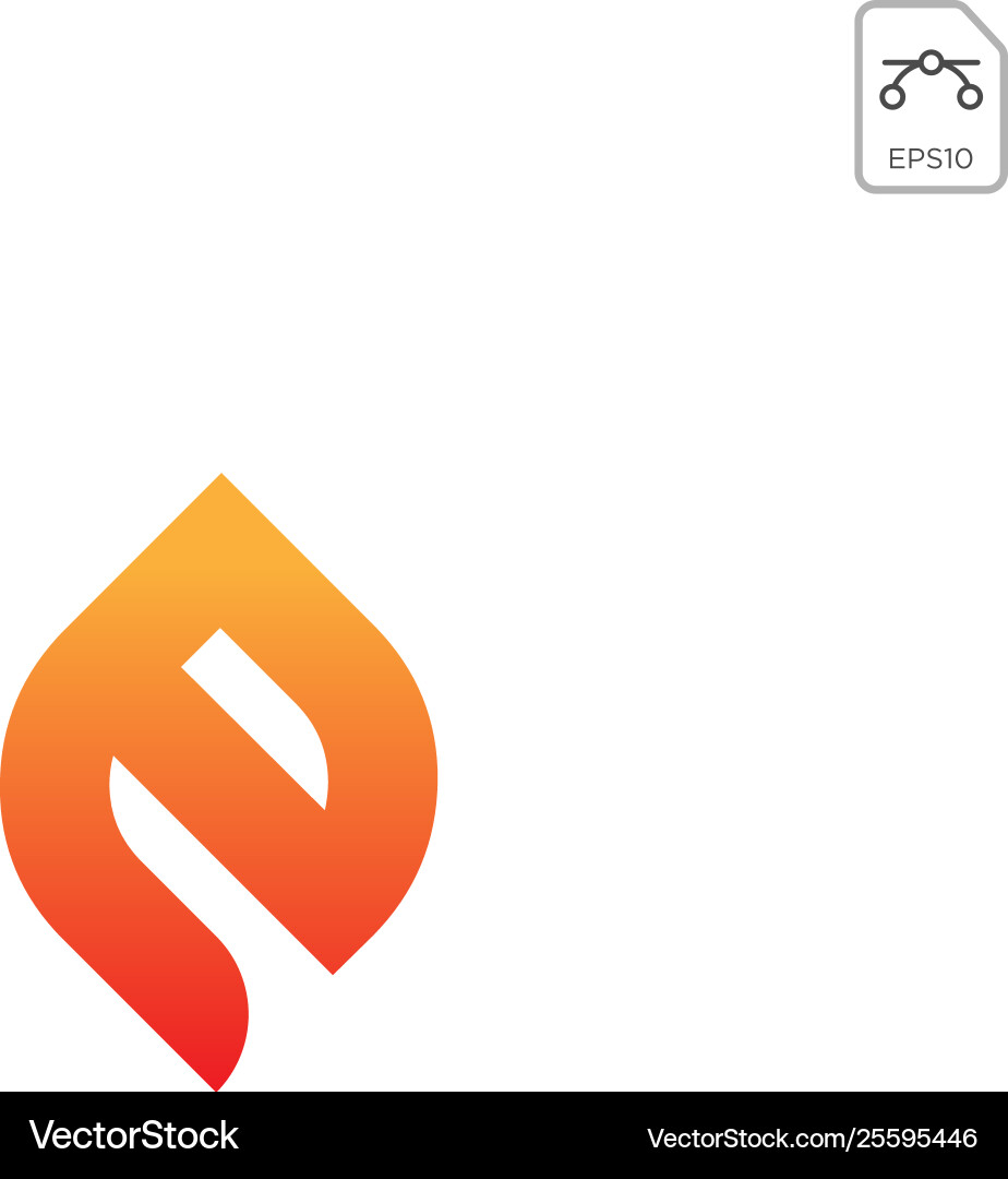 Flame Initial E Logo Vector Image