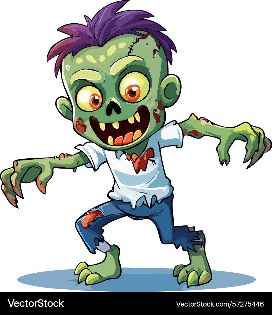 Funny green zombie clipart Vector Image