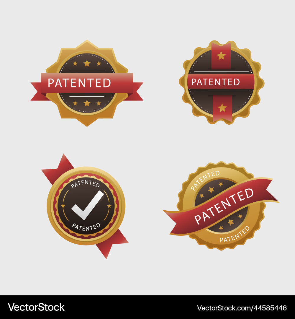 Gradient patented label set Vector Image