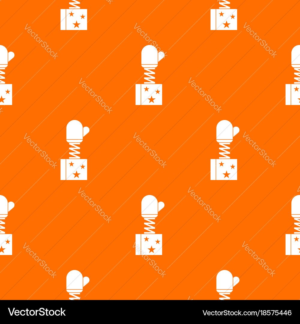Hand on spring in box pattern seamless vector image