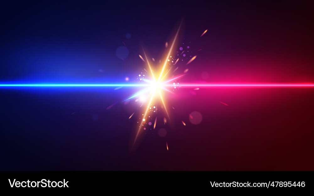 Laser Beam Explosion - Blue Red Vector Image