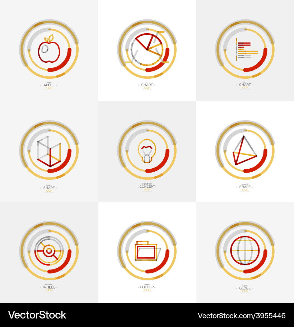 Minimal thin line design web icon set Vector Image