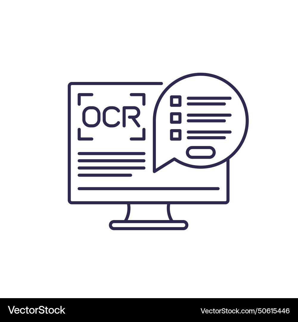 Ocr software icon optical character recognition vector image