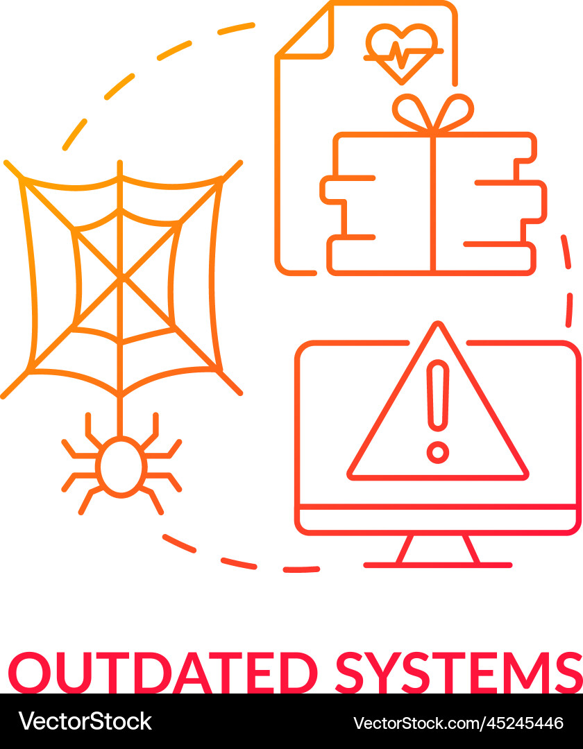 Outdated systems red gradient concept icon Outdated systems red gradient concept icon Vector Image