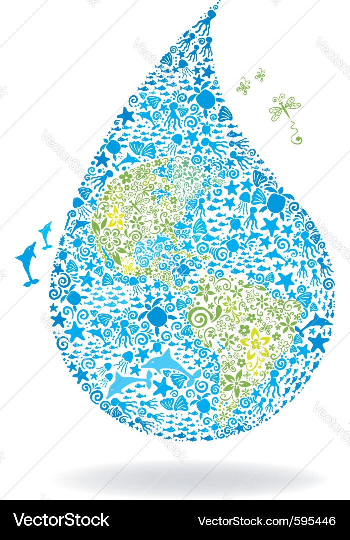 Planet drop Vector Image