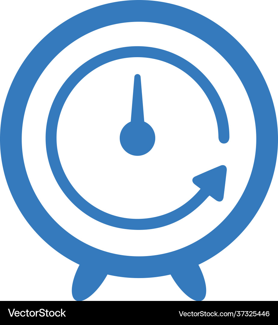 Repeat clock reload refresh time icon blue Vector Image