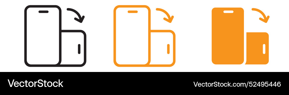 Rotate phone icon set orientation change Vector Image