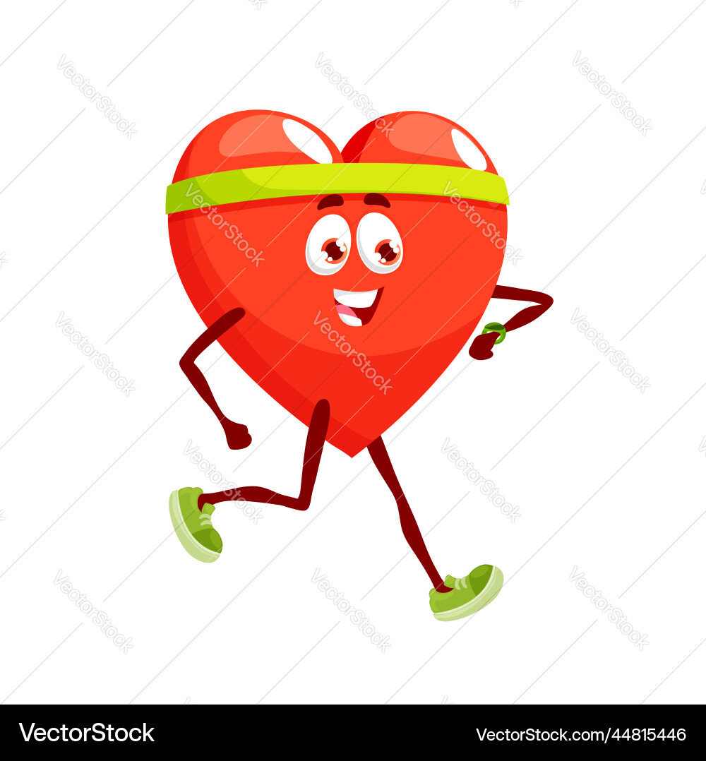 Running Heart Character with Tracker Vector Image