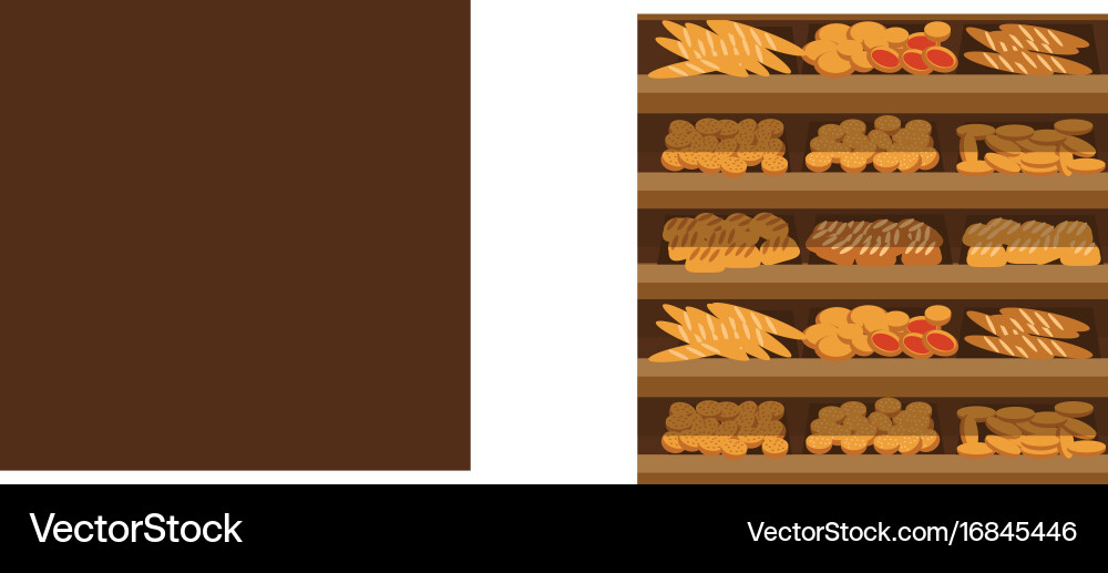 Seamless pattern bakery shelf with bread Vector Image