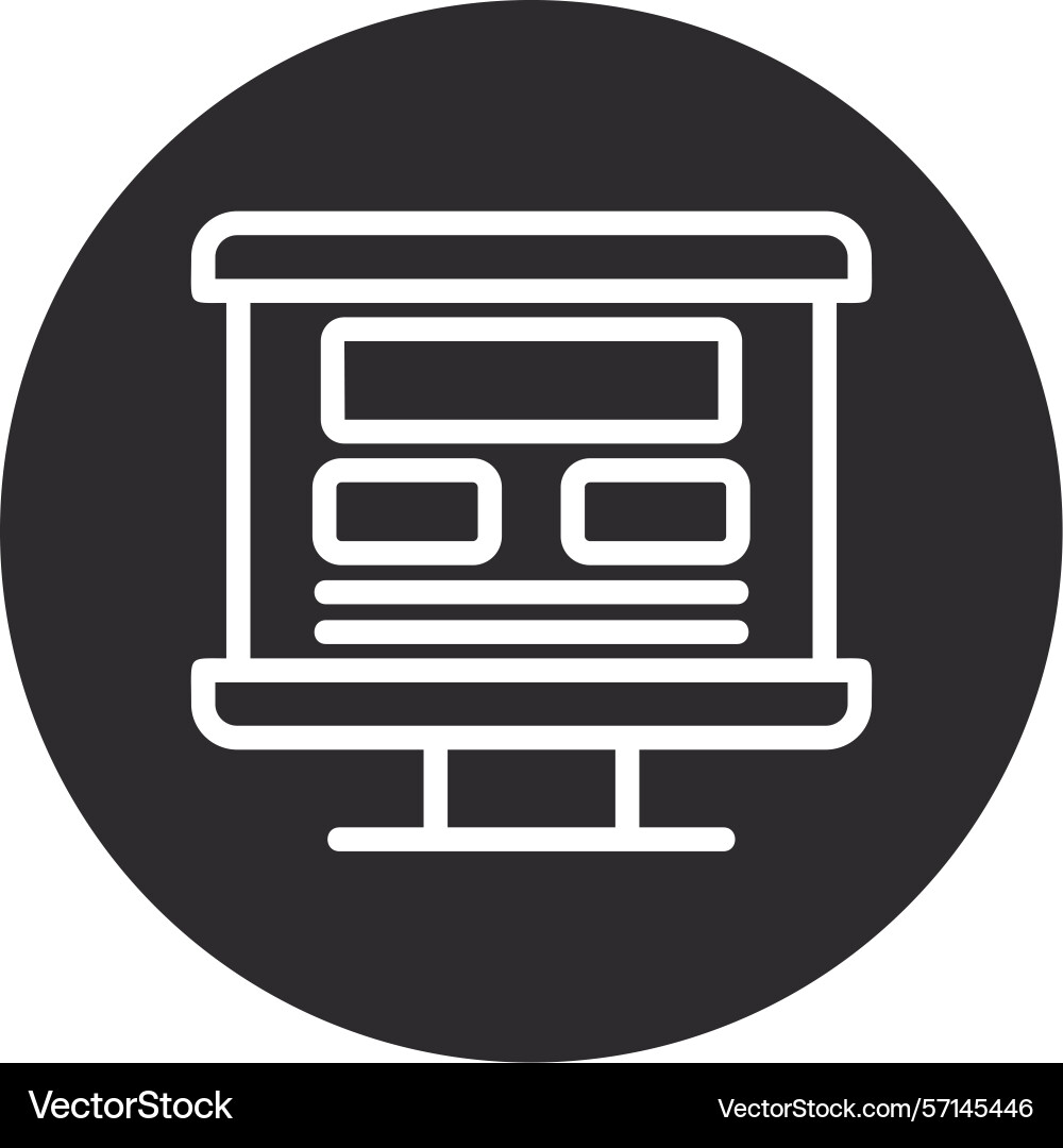 Section header inverted circle black Vector Image