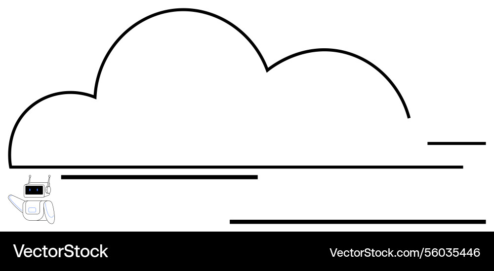 Simplistic cloud with minimalist lines Simplistic cloud with minimalist lines Vector Image