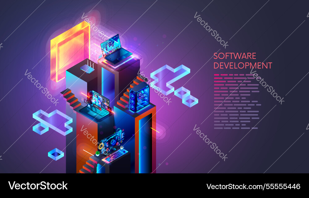 Softwareentwicklung Programmierkonzept Softwareentwicklung Programmierkonzept vektorbild