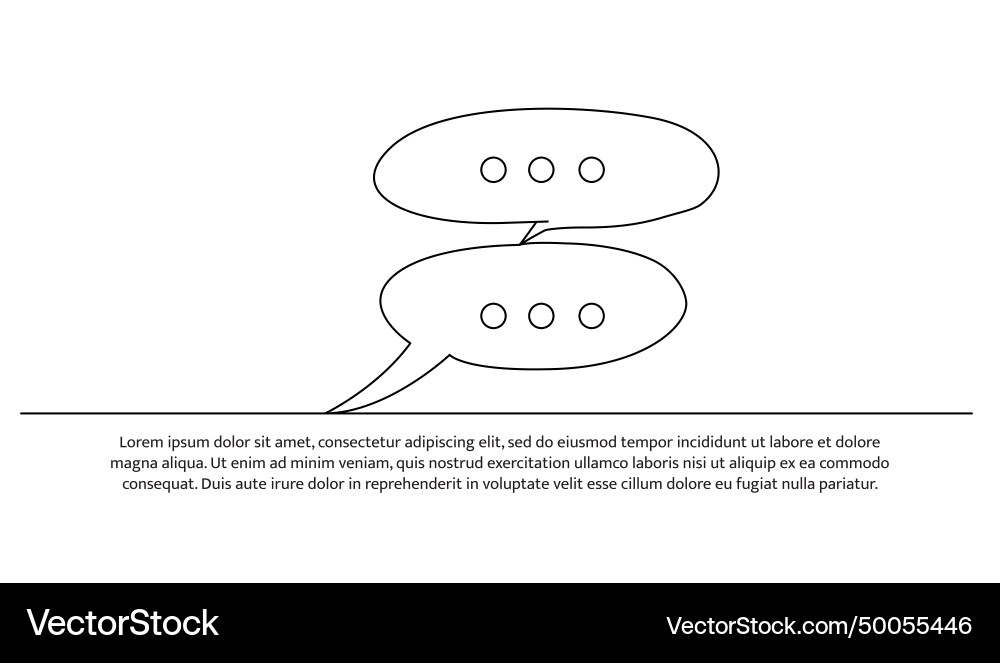 Speech bubble one continuous line design Speech bubble one continuous line design Vector Image