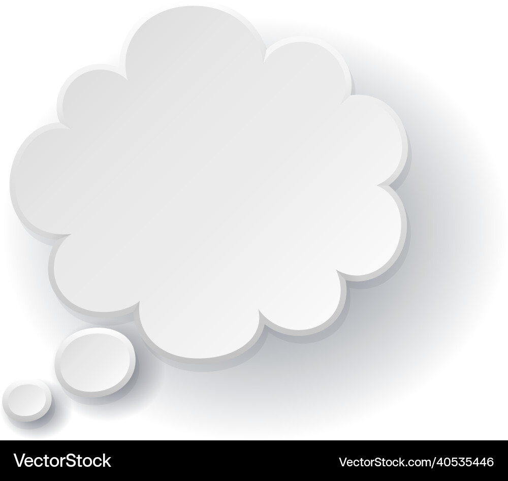 White paper thought cloud speech balloon White paper thought cloud speech balloon vector image