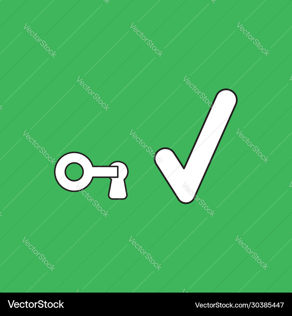 Concept key in keyhole with check mark Vector Image