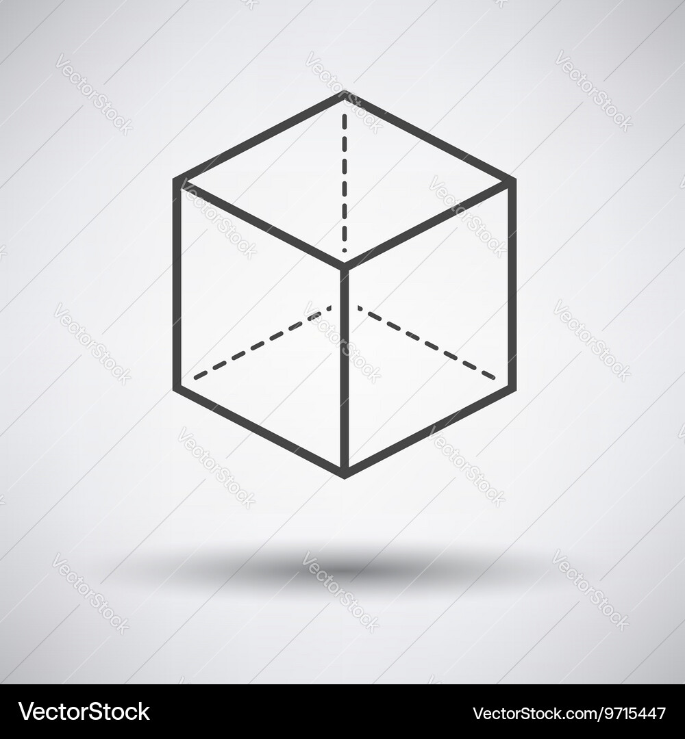Cube with projection icon Vector Image