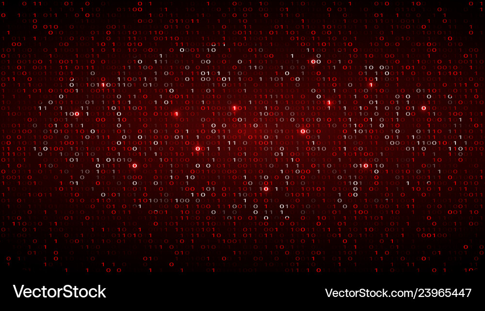 Cyber Attack - Binary Code vector image