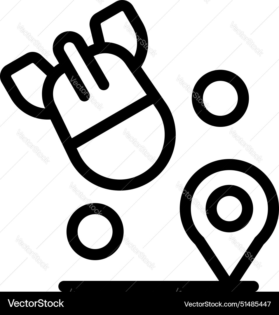 Digital hand cursor with map pins icon Digital hand cursor with map pins icon Vector Image
