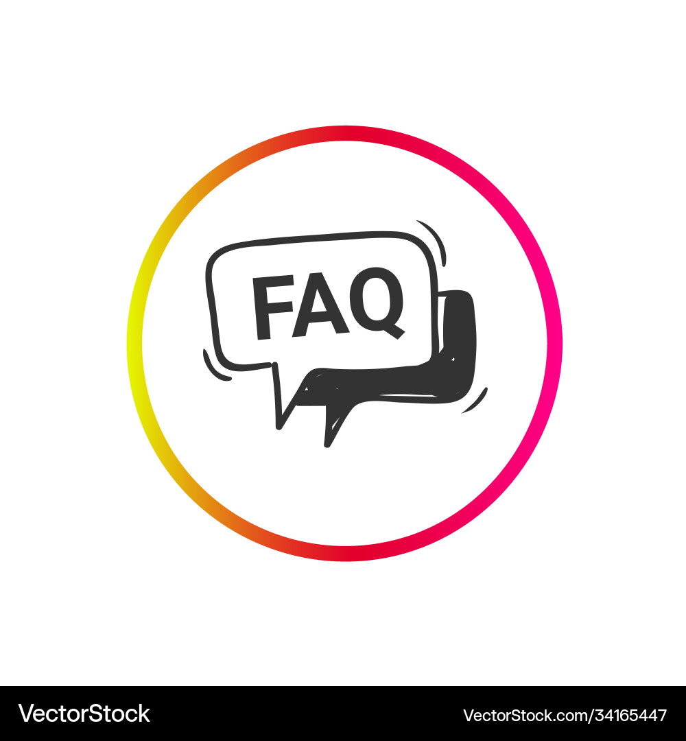 Faq icon frequently asked questions help sign Vector Image