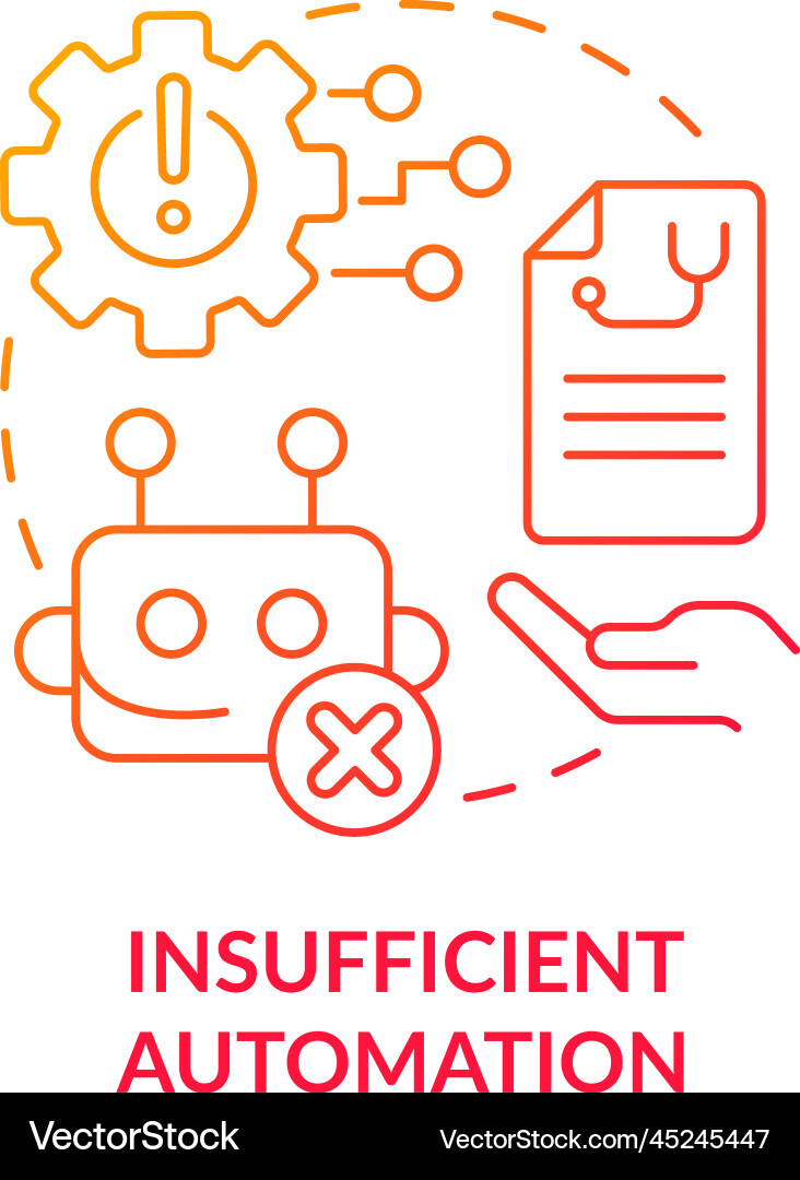 Insufficient automation red gradient concept icon Vector Image