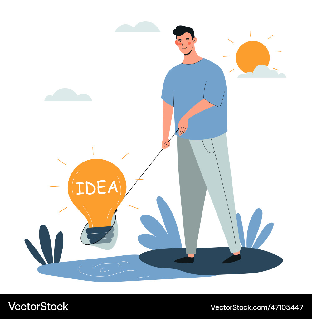 Man with idea Man with idea Vector Image