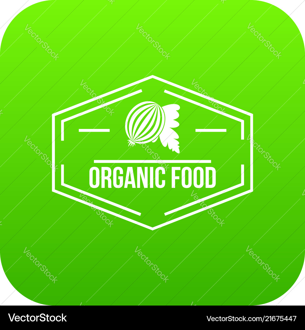 Organic food icon green Organic food icon green vector image