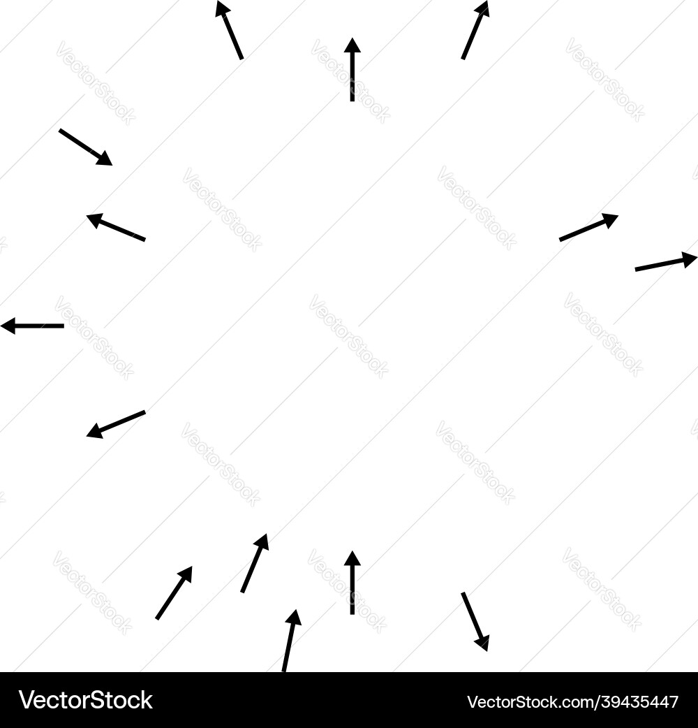 Radial radiating arrows pointers in opposite Vector Image