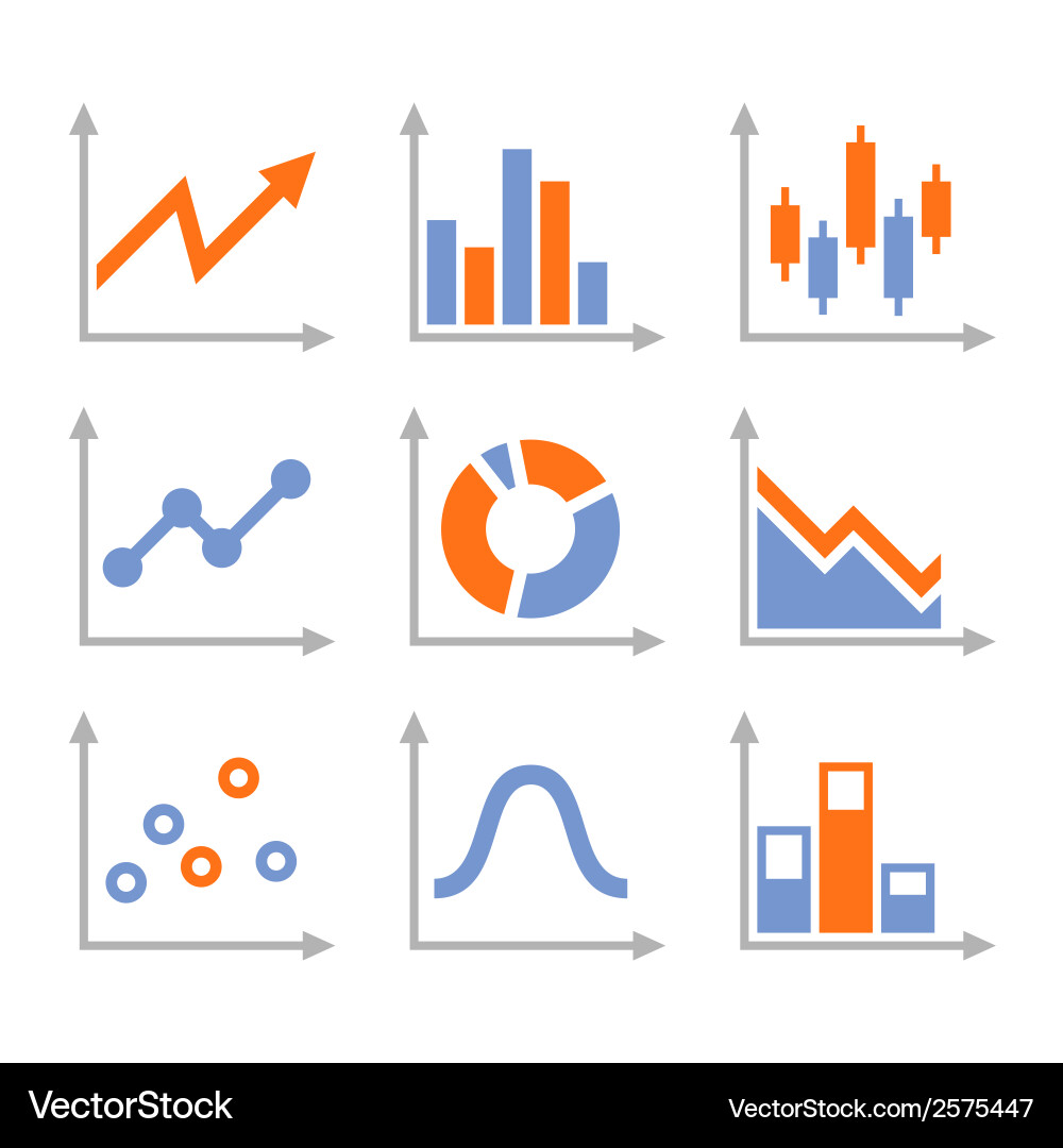 Simple set of diagram and graphs Vector Image