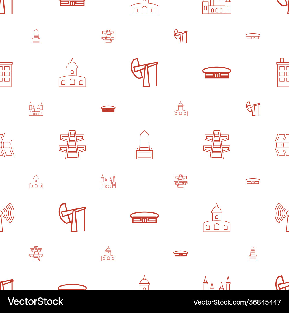 Tower icons pattern seamless white background Vector Image