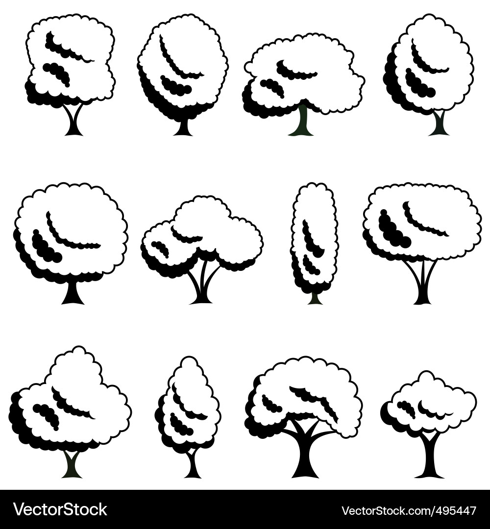 Tree icons Vector Image