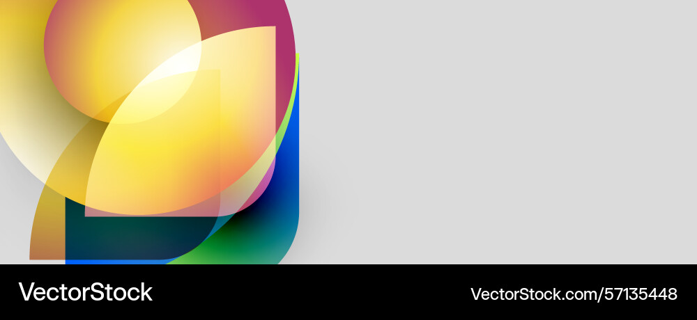 Abstract colorful shapes overlap creating vibrant Vector Image