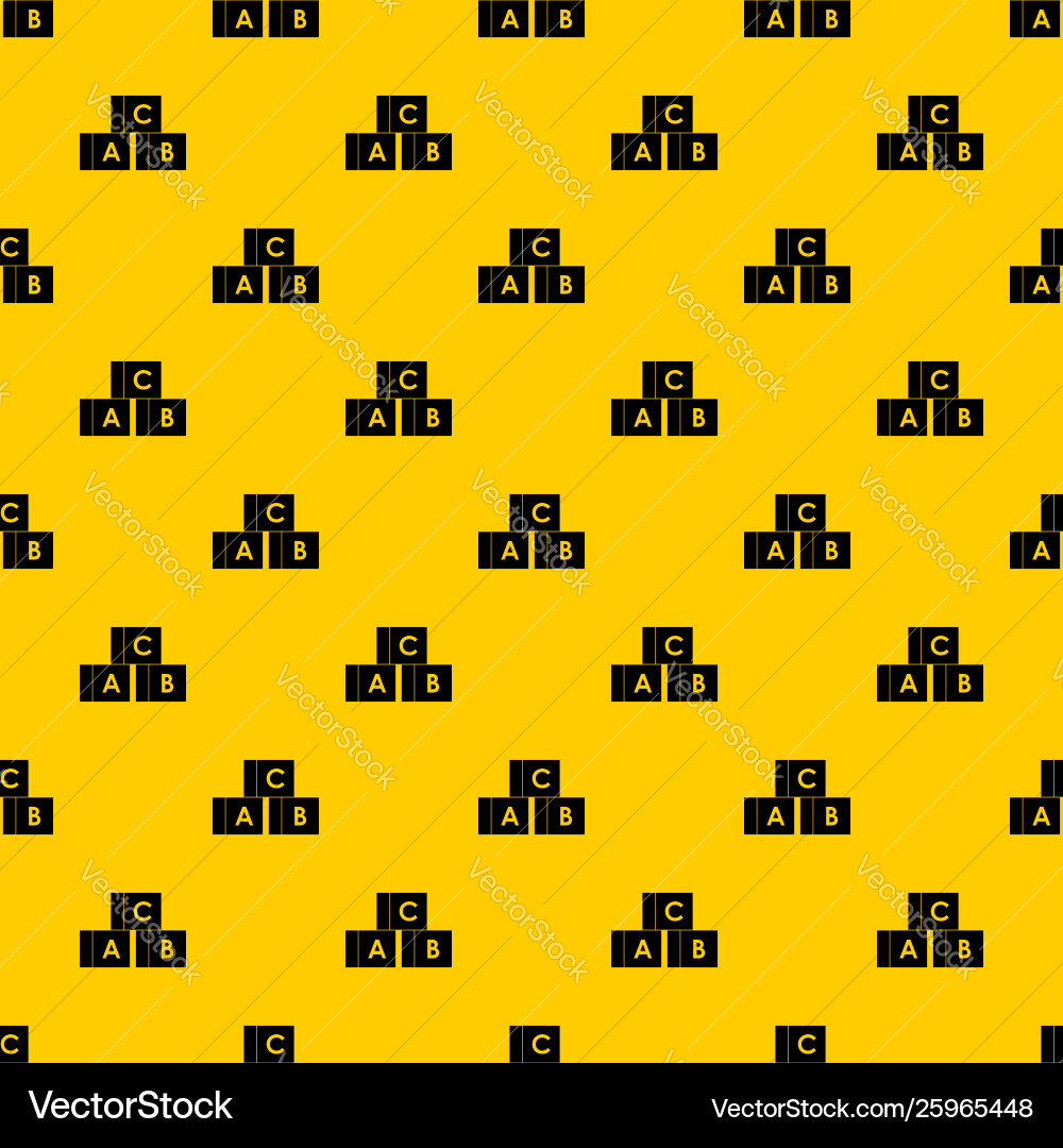 Alphabet cubes with letters abc pattern Alphabet cubes with letters abc pattern vector image
