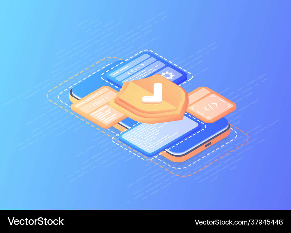 Antivirus online computing internet database Vector Image