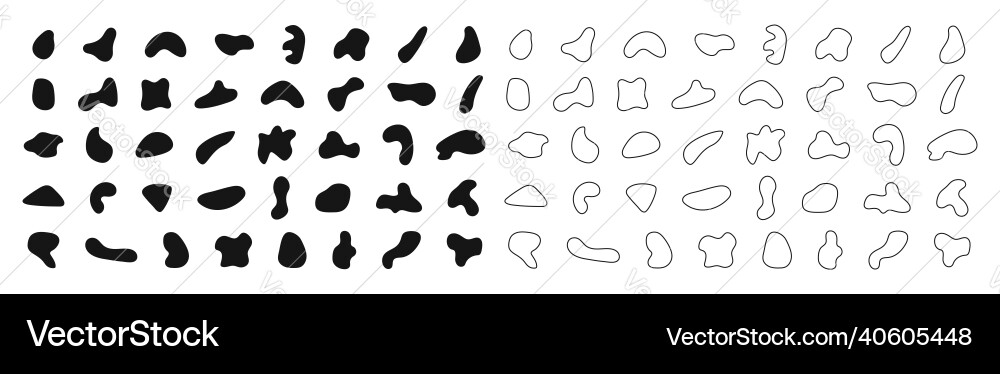 Blob shape outline random organic shapes abstract vector image