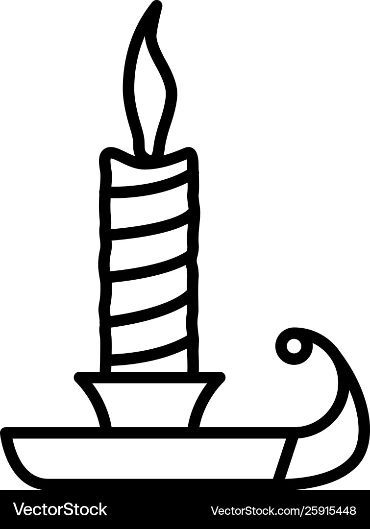 Candle line icon in flat style for apps ui Vector Image