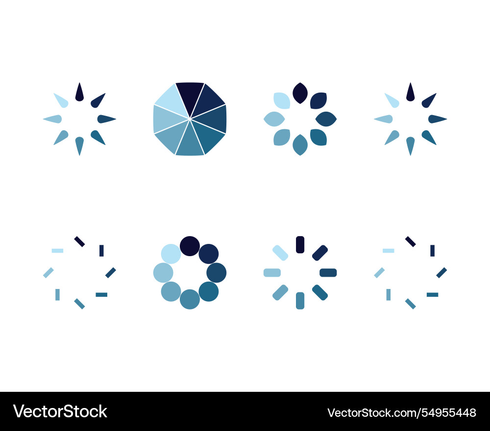 Collection loading bar status icon set of loaded Vector Image
