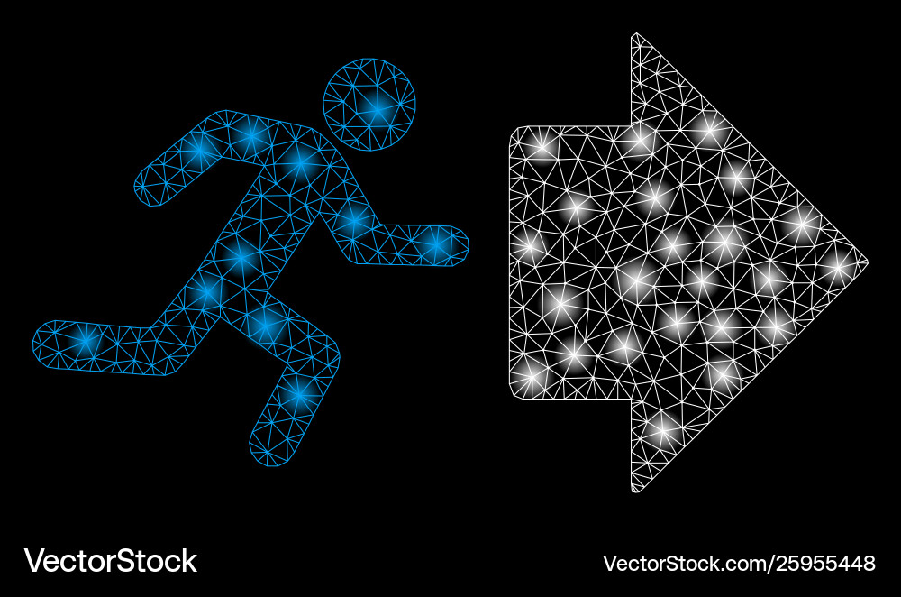 Flare mesh 2d exit direction with spots Flare mesh 2d exit direction with spots Vector Image