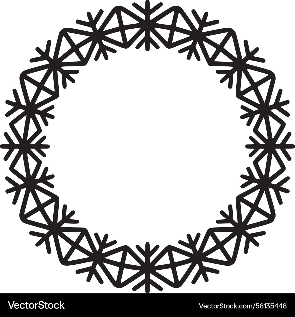 Geometric Snowflake Border Pattern Vector Image